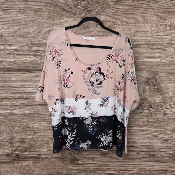 ⭐️Cleo Pink and White Blouse Size XXL - Picture 1 of 5